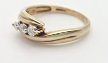 Load image into Gallery viewer, 2267 Vintage: 9ct Gold Round Full Cut Natural Diamond&#39;s Cross-Over Ring
