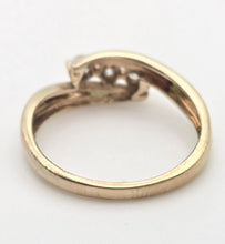 Load image into Gallery viewer, 2267 Vintage: 9ct Gold Round Full Cut Natural Diamond&#39;s Cross-Over Ring
