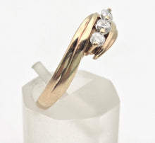 Load image into Gallery viewer, 2267 Vintage: 9ct Gold Round Full Cut Natural Diamond&#39;s Cross-Over Ring
