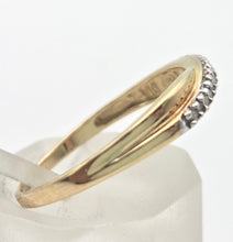 Cargar imagen en el visor de la galería, 2268 Vintage: Petite 9ct Gold Natural Diamonds Cross-Over Stacker Ring
