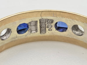 Vintage: 9ct Gold 11 Cornflower Blue Sapphires White Sapphires Eternity Ring- From 1974