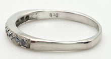 Cargar imagen en el visor de la galería, 1838 Vintage: 9ct White Gold 11 Blue Natural Diamonds Stacker/Half-Eternity Ring
