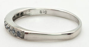 1838 Vintage: 9ct White Gold 11 Blue Natural Diamonds Stacker/Half-Eternity Ring