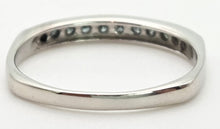 Cargar imagen en el visor de la galería, 1838 Vintage: 9ct White Gold 11 Blue Natural Diamonds Stacker/Half-Eternity Ring
