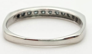 1838 Vintage: 9ct White Gold 11 Blue Natural Diamonds Stacker/Half-Eternity Ring