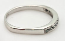 Cargar imagen en el visor de la galería, 1838 Vintage: 9ct White Gold 11 Blue Natural Diamonds Stacker/Half-Eternity Ring
