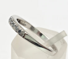 Cargar imagen en el visor de la galería, 1838 Vintage: 9ct White Gold 11 Blue Natural Diamonds Stacker/Half-Eternity Ring

