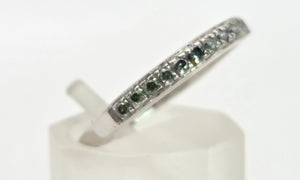 1838 Vintage: 9ct White Gold 11 Blue Natural Diamonds Stacker/Half-Eternity Ring