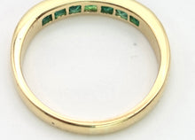 Cargar imagen en el visor de la galería, 2155 18ct Gold 7 Emerald Cut Emeralds Stacker/Half Eternity Ring

