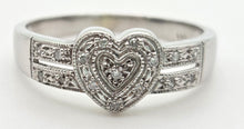 Load image into Gallery viewer, 2159 Vintage: 9ct White Gold natural Diamonds Heart- Shaped Dress Ring
