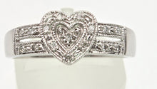 Load image into Gallery viewer, 2159 Vintage: 9ct White Gold natural Diamonds Heart- Shaped Dress Ring
