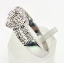 Load image into Gallery viewer, 2159 Vintage: 9ct White Gold natural Diamonds Heart- Shaped Dress Ring
