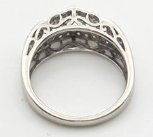 Cargar imagen en el visor de la galería, 2171 Vintage: 9ct White Gold Pink Morganites 24 Natural Diamonds Openwork Ring
