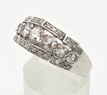 Cargar imagen en el visor de la galería, 2171 Vintage: 9ct White Gold Pink Morganites 24 Natural Diamonds Openwork Ring
