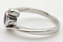 Load image into Gallery viewer, 2204 Vintage: 18ct White Gold Blue Sapphire Diamond Bypass Ring
