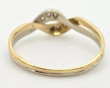 Cargar imagen en el visor de la galería, 2294 Vintage: 18ct Mixed Gold Natural Diamonds Crossover/ Stacker Ring
