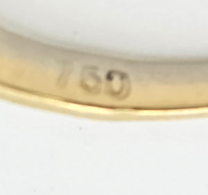 2294 Vintage: 18ct Mixed Gold Natural Diamonds Crossover/ Stacker Ring