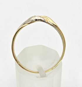 2294 Vintage: 18ct Mixed Gold Natural Diamonds Crossover/ Stacker Ring