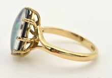 Load image into Gallery viewer, 18ct Gold AustralianCabochon  Black Opal Single Stone Ring
