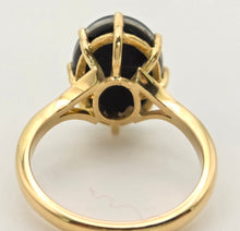 Load image into Gallery viewer, 18ct Gold AustralianCabochon  Black Opal Single Stone Ring

