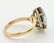 Load image into Gallery viewer, 18ct Gold AustralianCabochon  Black Opal Single Stone Ring
