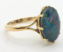 Load image into Gallery viewer, 18ct Gold AustralianCabochon  Black Opal Single Stone Ring
