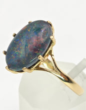 Load image into Gallery viewer, 18ct Gold AustralianCabochon  Black Opal Single Stone Ring
