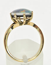 Load image into Gallery viewer, 18ct Gold AustralianCabochon  Black Opal Single Stone Ring
