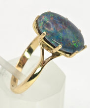 Load image into Gallery viewer, 18ct Gold AustralianCabochon  Black Opal Single Stone Ring
