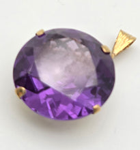 Load image into Gallery viewer, Large Gild Round Cut Purple Sapphire Basket Set Pendant - Total Statement piece

