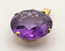 Load image into Gallery viewer, Large Gild Round Cut Purple Sapphire Basket Set Pendant - Total Statement piece
