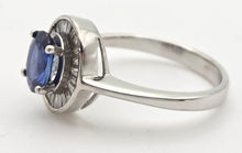 Load image into Gallery viewer, 2356 18ct White Gold French Blue Sapphire 24 Natural Baguette Cut Diamonds Cluster

