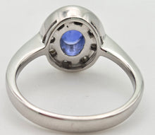 Load image into Gallery viewer, 2356 18ct White Gold French Blue Sapphire 24 Natural Baguette Cut Diamonds Cluster
