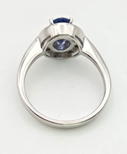 Load image into Gallery viewer, 2356 18ct White Gold French Blue Sapphire 24 Natural Baguette Cut Diamonds Cluster
