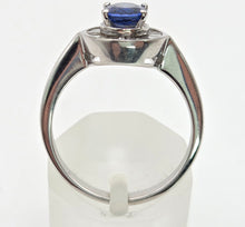 Load image into Gallery viewer, 2356 18ct White Gold French Blue Sapphire 24 Natural Baguette Cut Diamonds Cluster
