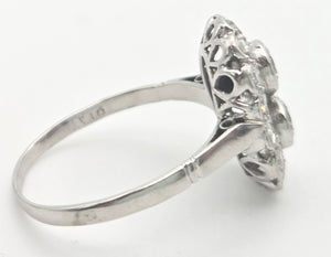 1828 Art Deco 18ct White Gold  Diamonds (1.06ct) Panel Ring- Exceptional