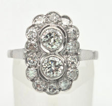 Cargar imagen en el visor de la galería, 1828 Art Deco 18ct White Gold  Diamonds (1.06ct) Panel Ring- Exceptional

