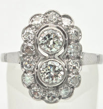 Cargar imagen en el visor de la galería, 1828 Art Deco 18ct White Gold  Diamonds (1.06ct) Panel Ring- Exceptional
