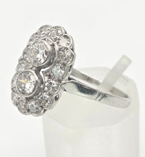 Cargar imagen en el visor de la galería, 1828 Art Deco 18ct White Gold  Diamonds (1.06ct) Panel Ring- Exceptional
