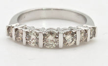 Cargar imagen en el visor de la galería, 2183 Vintage: 18ct Platinum 7 Champagne Diamonds (0.81ct) Half-Eternity/Stacker Ring

