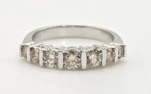 Cargar imagen en el visor de la galería, 2183 Vintage: 18ct Platinum 7 Champagne Diamonds (0.81ct) Half-Eternity/Stacker Ring
