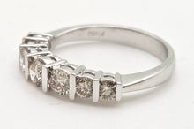 Cargar imagen en el visor de la galería, 2183 Vintage: 18ct Platinum 7 Champagne Diamonds (0.81ct) Half-Eternity/Stacker Ring
