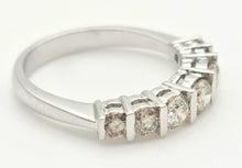 Cargar imagen en el visor de la galería, 2183 Vintage: 18ct Platinum 7 Champagne Diamonds (0.81ct) Half-Eternity/Stacker Ring
