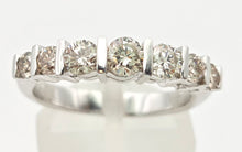 Cargar imagen en el visor de la galería, 2183 Vintage: 18ct Platinum 7 Champagne Diamonds (0.81ct) Half-Eternity/Stacker Ring
