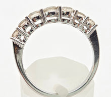 Cargar imagen en el visor de la galería, 2183 Vintage: 18ct Platinum 7 Champagne Diamonds (0.81ct) Half-Eternity/Stacker Ring
