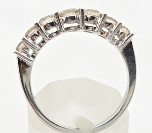 2183 Vintage: 18ct Platinum 7 Champagne Diamonds (0.81ct) Half-Eternity/Stacker Ring