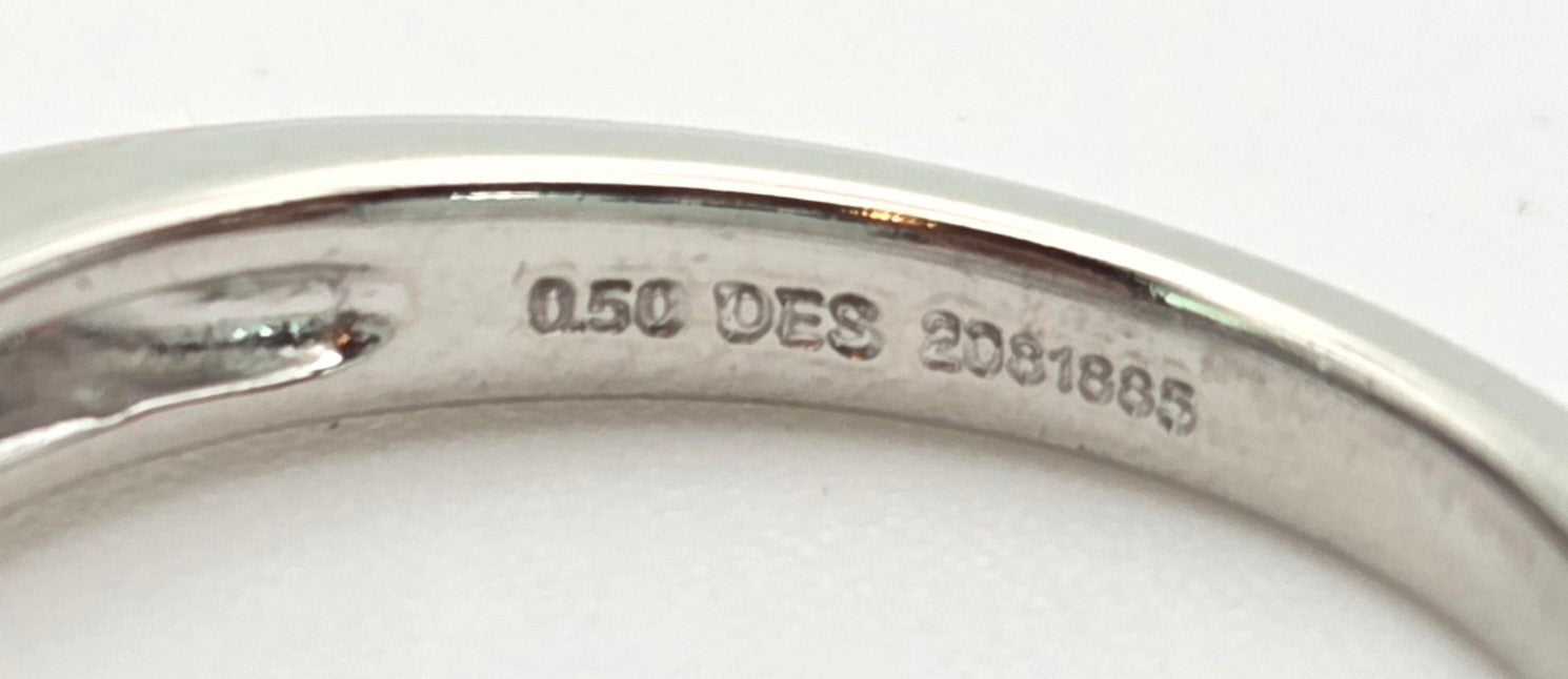 2199: Vintage Platinum Square Set Natural Diamonds Trilogy Set Ring