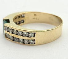 Cargar imagen en el visor de la galería, 2307 Vintage: 18ct Gold Emerald 24 Natural Diamonds (1ct) Ring
