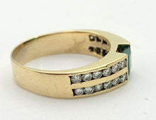 Cargar imagen en el visor de la galería, 2307 Vintage: 18ct Gold Emerald 24 Natural Diamonds (1ct) Ring
