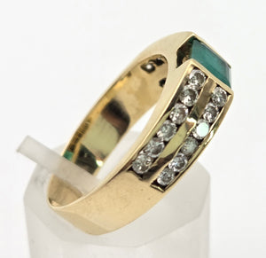 2307 Vintage: 18ct Gold Emerald 24 Natural Diamonds (1ct) Ring